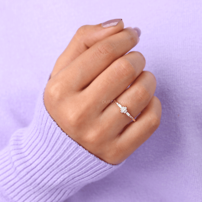 Baguette Diamant Zierlicher Ring