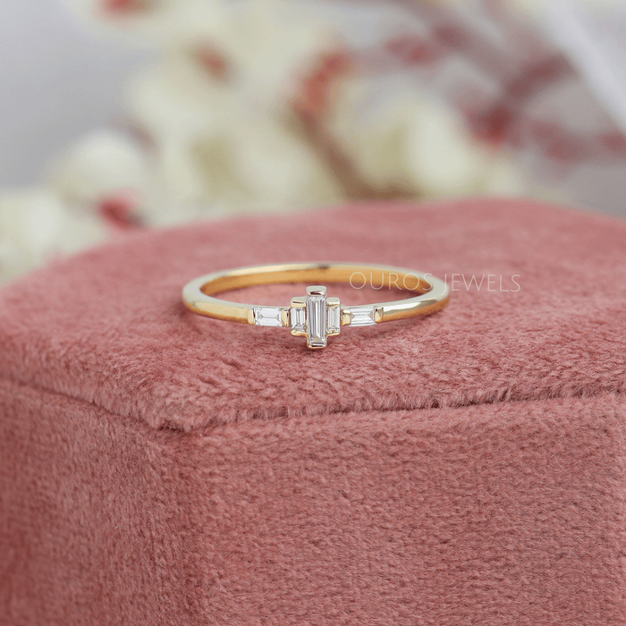 Baguette Diamant Zierlicher Ring
