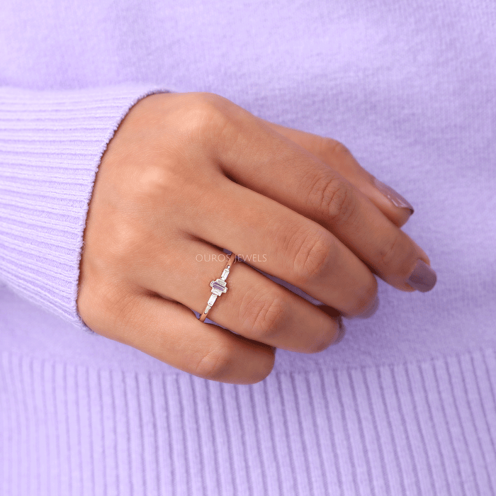 Baguette Diamant Zierlicher Ring
