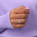 [Gorgeous Wedding Ring showcasing a Blue Diamond with Halo Setting ]-[Ouros Jewels]