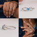 Made with finest quality 14k white gold this dainty features a blue heart diamond with VS clarity and an accented split shank