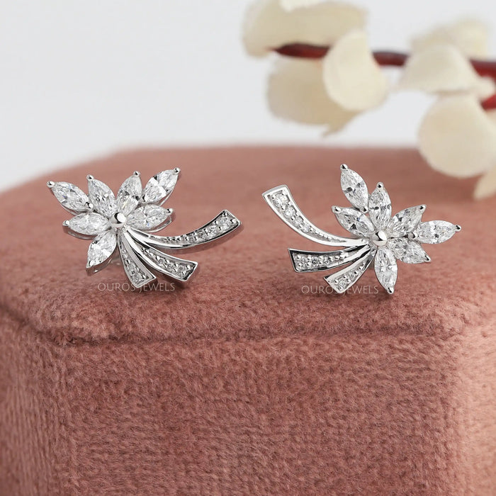 Marquise Schliff Cluster Diamant Ohrringe