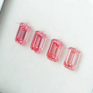 0.76 Karat Pink Emerald Cut Diamant aus dem Labor