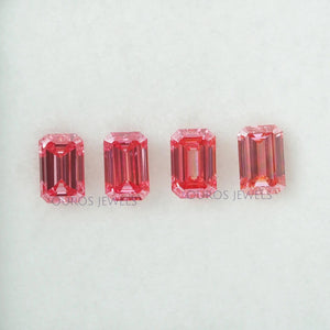 0.76 Karat Pink Emerald Cut Diamant aus dem Labor