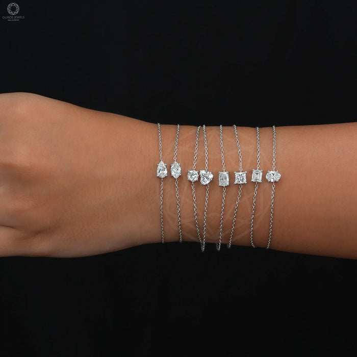 [Single Multi Shape Diamond Bracelets]-[Ouros Jewels]