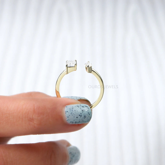 Smaragd Marquise Diamant Offener Manschettenring
