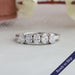 Five stone oval cut lab grown diamond wedding band in 14k solid white gold