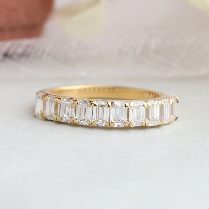 [Lab Diamond Hald Eternity Wedding Band]-[Ouros Jewels]