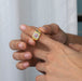 [A Men Wearing Pink Round Diamond Halo Ring]-[Ouros Jewels]
