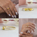 Collage of vintage marquise engagement ring with four lab created diamonds