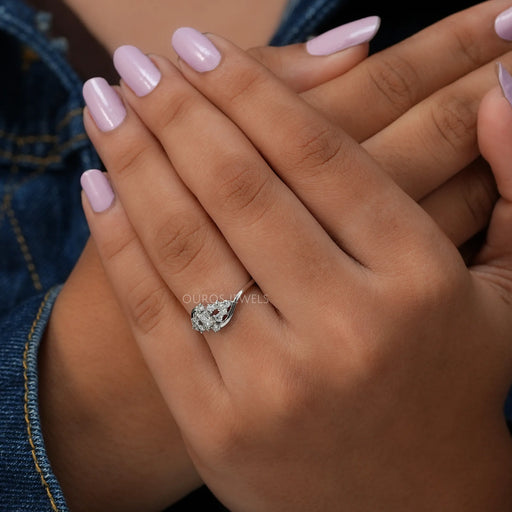 In Finger look of Oval Cut Lab Created Diamond Ring