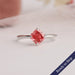[Pink Cushion Cut Lab Diamond Solitaire Engagement Ring]-[Ouros Jewels]