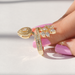 [Side View of Pear Cut Lab Diamond Bypass Setting Ring]-[Ouros Jewels]