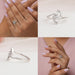 Collage of pear cut eco friendly lab diamond ring