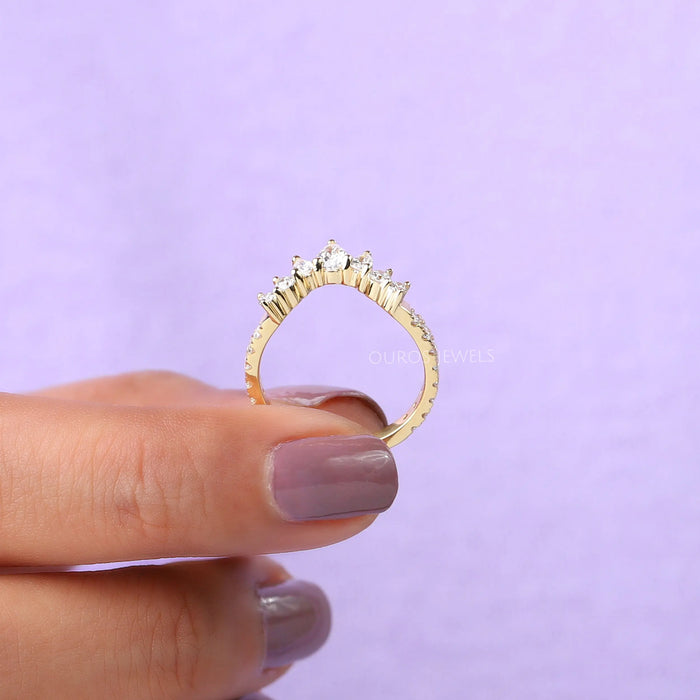 Birnenschliff Gewölbt Diamant Antragsring