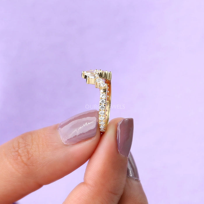 Birnenschliff Gewölbt Diamant Antragsring