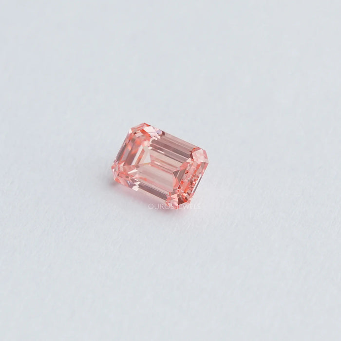Facets of emerald cut lab manufactured diamond 