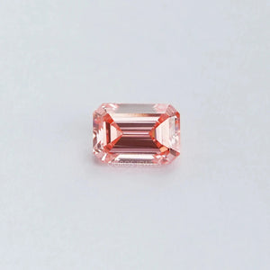 Pink Emerald cut loose lab grown diamond with Vs clarity and 1 carat