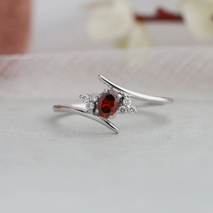 [Rad Brilliant Oval Diamond Dainty Ring]-[Ouros Jewels]