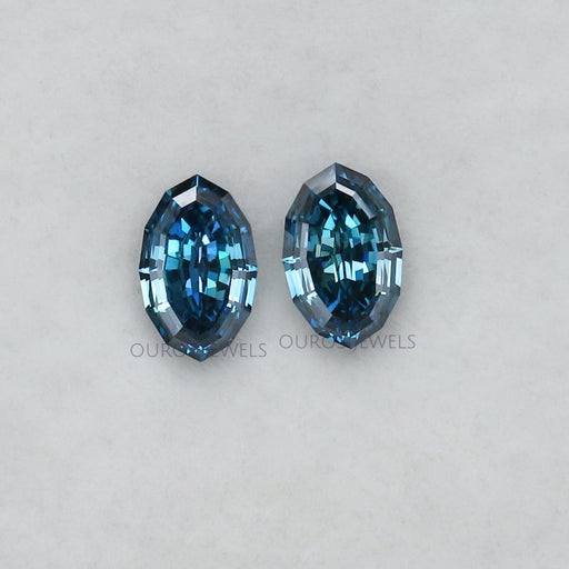 [2.05 TCW Step Cut Oval Diamond Pair]-[Ouros Jewels]