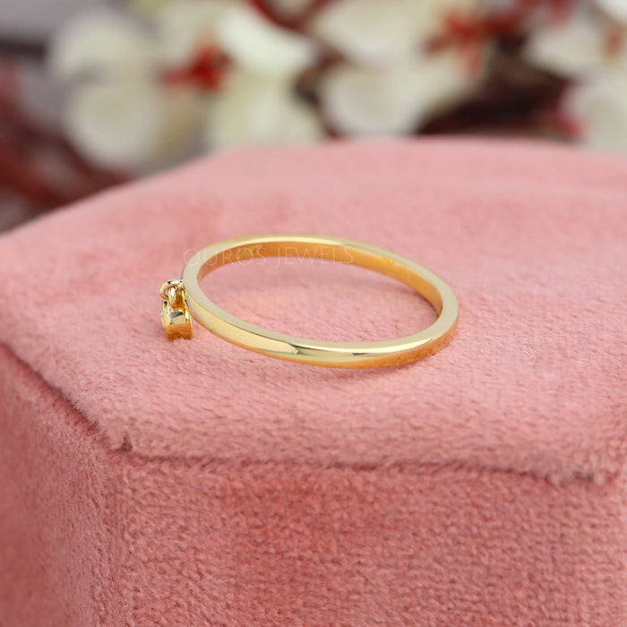 Lünetten fassung Runder Diamant Baumelring