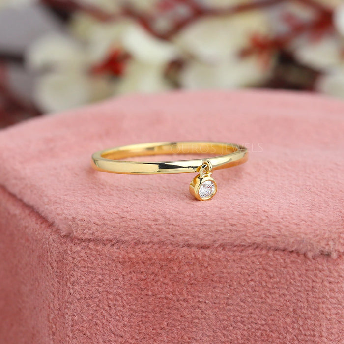 Lünetten fassung Runder Diamant Baumelring