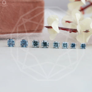 Blue Diamond Stud Earrings.