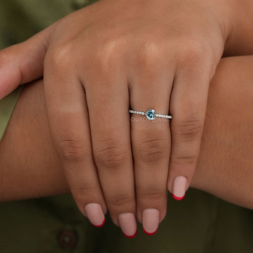 In finger look of heart brilliant cut solitaire lab created diamond engagement ring
