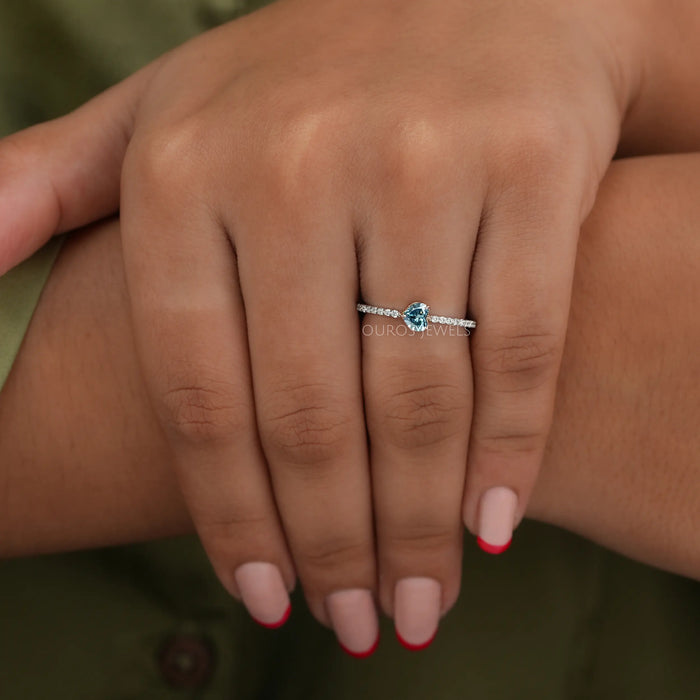 In finger look of heart brilliant cut solitaire lab created diamond engagement ring