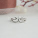 [Butterfly cut diamond engagement ring with crown style setting with round diamonds]-[Ouros Jewels]