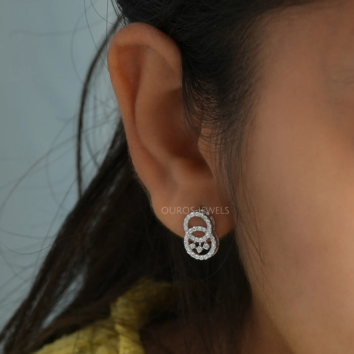 circle diamond earrings