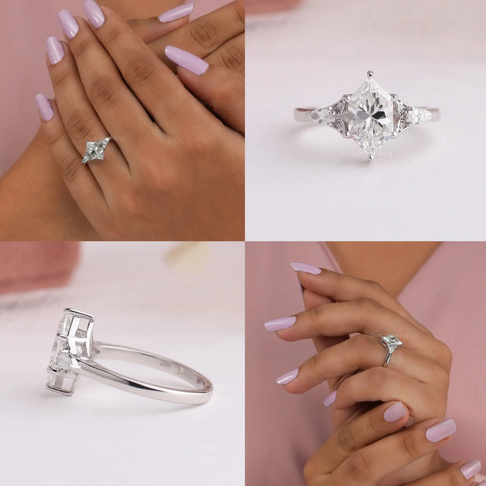 [3 Stone Dutch Marquise Diamond Ring]-[Ouros Jewels]