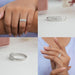 Collage of emerald cut diamond wedding anniversary band