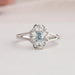 Front view of floral oval shaped diamond engagement ring, this ring is stunning piece of jewelry for any occasion.