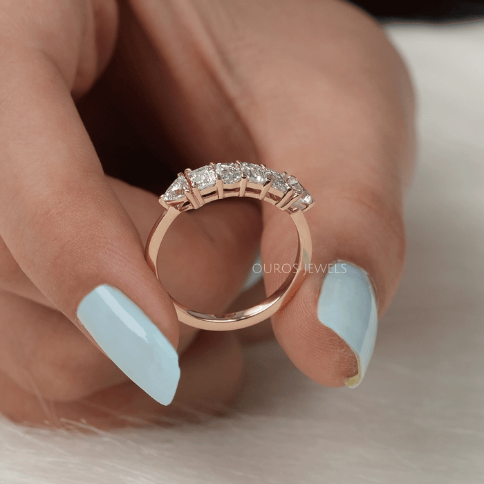 Emerald Half Eternity Wedding Band For Your Valentine