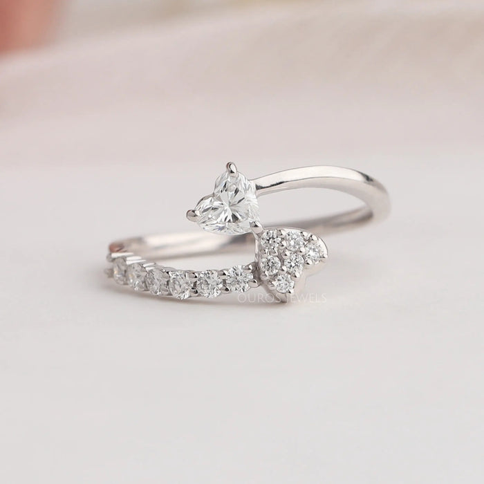 Heart shaped diamond wedding band, an ideal ring for the love birds