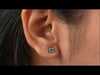 Youtube  Video of Blue Cushion Lab Diamond Stud Earrings.