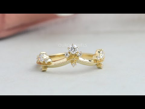 [Crown Style Round Cut Engagement Ring video]-[Ouros Jewels]