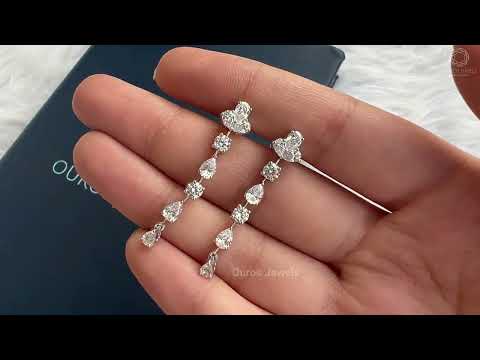 Youtube video of pear and round multi shape diamond earrings