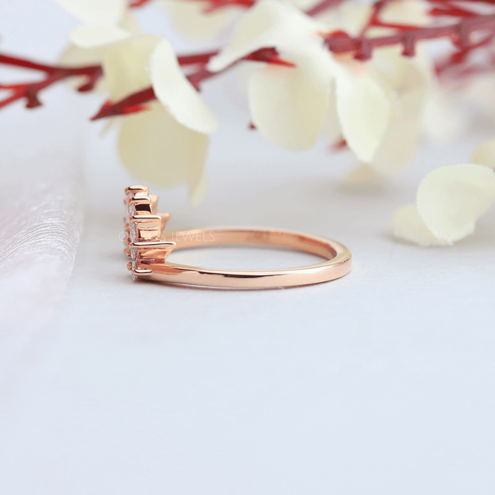 Marquise Diamant Gebogenes Trauring