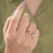 [Pear And Emerald Cut Toi Moi Engagement Ring In Finger]-[Ouros Jewels]