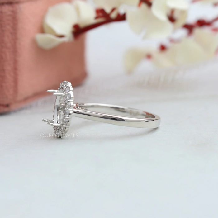 Oval  Halo Semi Mount Engagement Ring