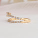 Side view of Yellow Gold Lab Diamond Engagement ring crafted with Pear and Round Diamond