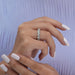 [A Women wearing Pear Diamond Full Eternity Band]-[Ouros Jewels]