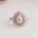 Rose and White gold pear shaped lab manufactured diamond engagement ring