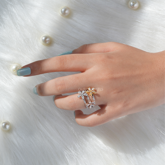 [Design Of Top In Row Bridal Diamond Ring]-[Ouros Jewels] 