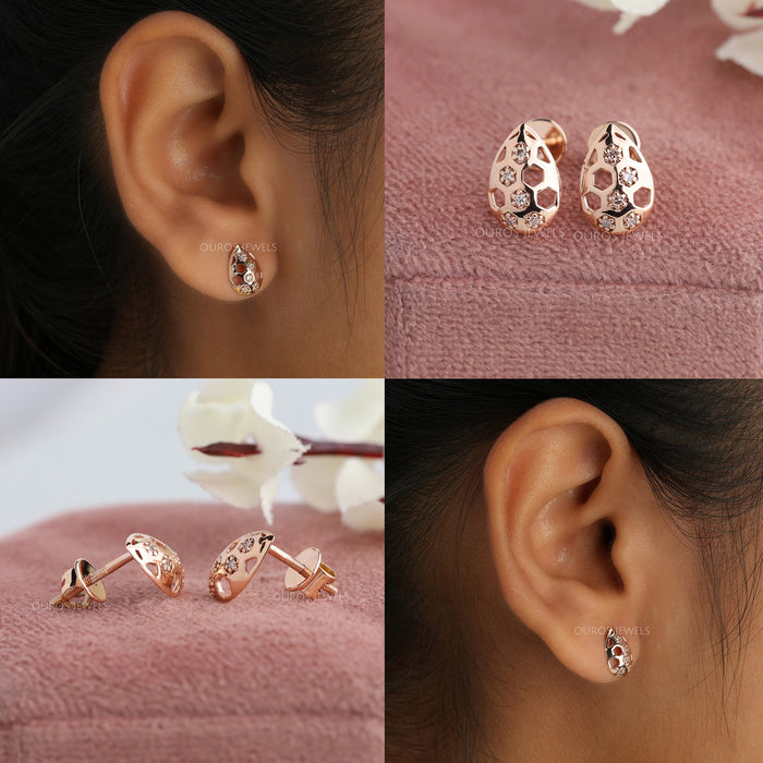 Ohrstecker aus Roségold mit Birnenschliff