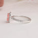 [Left Side View Of Fancy pink Diamond Halo Engagement Ring]-[Ouros Jewels]