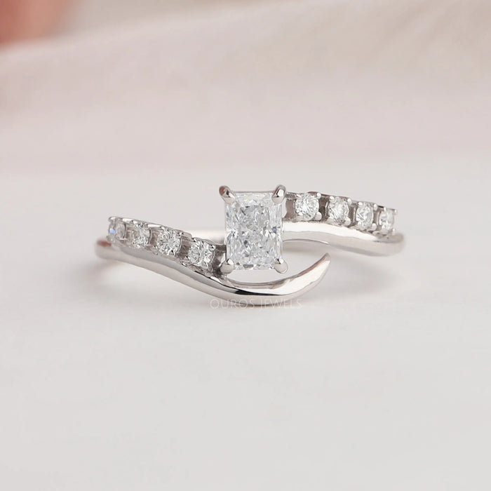 Brilliant and shining radiant diamond wedding band
