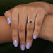 In finger look of red oval shaped bypass set diamond wedding ring